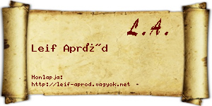 Leif Apród névjegykártya